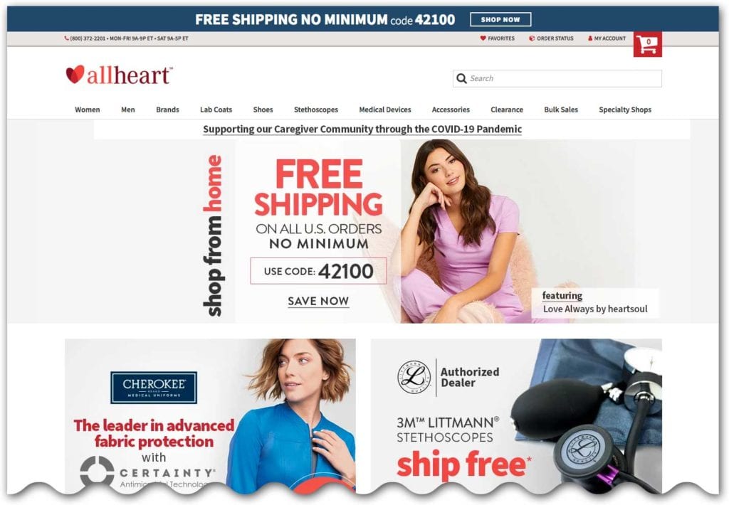 All Heart website screenshot